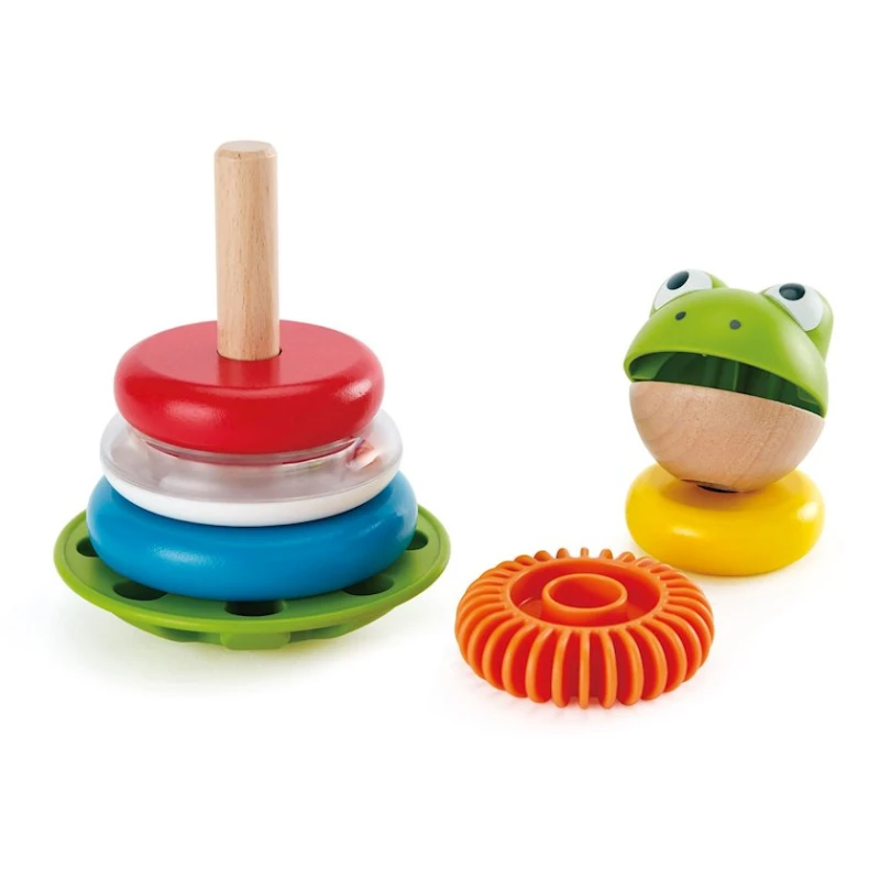 Пирамидка Hape Mr. Frog Stacking Rings, 7 шт, разноцветный