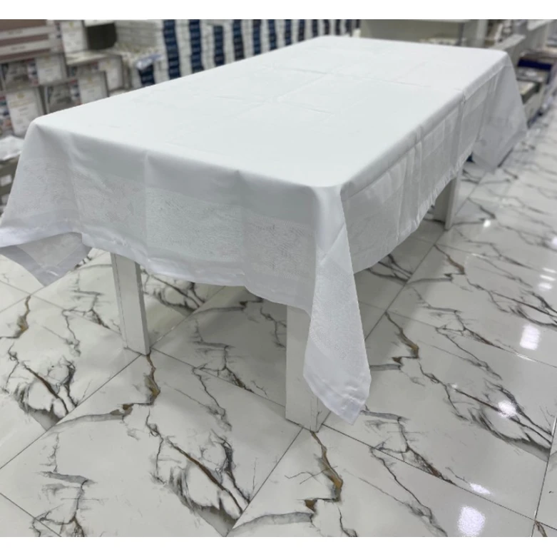 Скатерть MiraNova FS-674, тефлоновая, белая, 160x300 см Скатерть MiraNova FS-674, тефлоновая, белая, 160x300 см