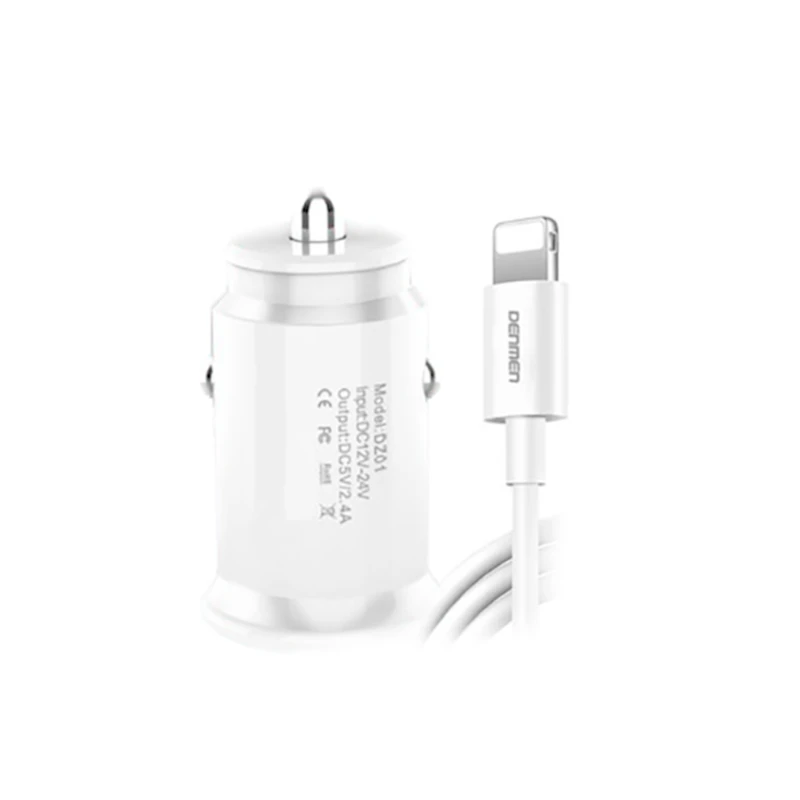 Автомобильное зарядное устройство Denmen DZ01L White Автомобильное зарядное устройство Denmen DZ01L White