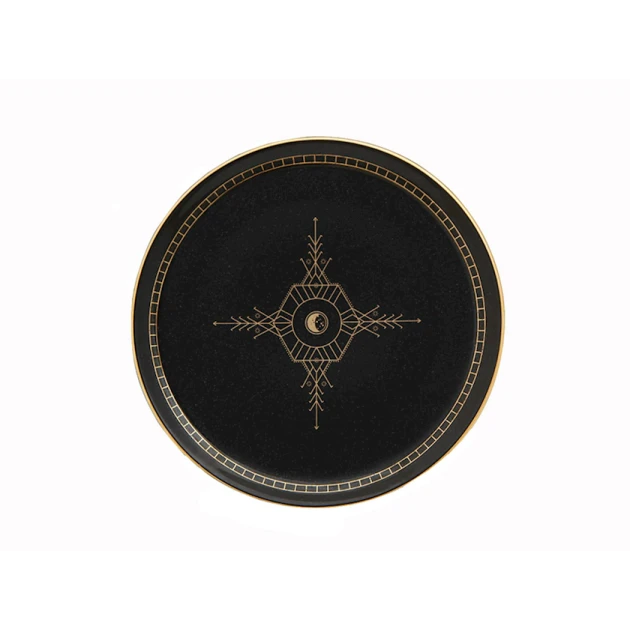 Тарелка Porland Night Magic Pattern1 фарфор, черный/золотистый, 20 см