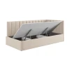 Односпальная кровать Art_tek_yataq (120) 77, ламинат/текстиль, бежевая, 200x85x120 см
