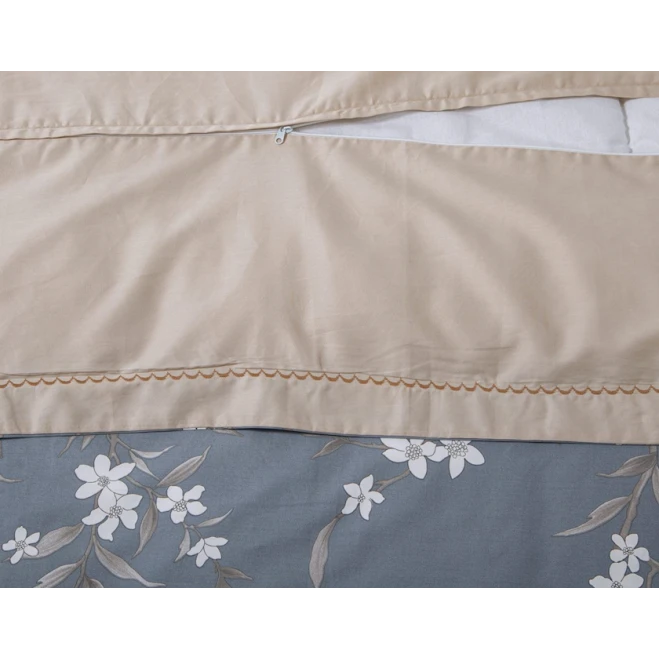 Комплект постельного белья Артпостель Арлет, пододеяльник 200x220 см, простыня 260x240 см, наволочка 50x70/70x70 см, евро, мако-сатин, серый/бежевый