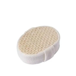 Мочалка с массажным эффектом Lionesse L-442, бежевая/белая