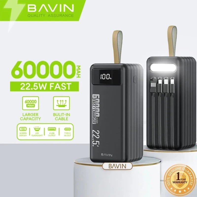 Внешний аккумулятор Bavin PC053 60000 mAh Black Внешний аккумулятор Bavin PC053 60000 mAh Black