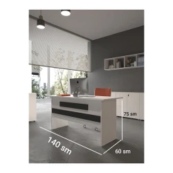 Yazı masası ev_12116192, laminat, ağ, 140x60x75 sm