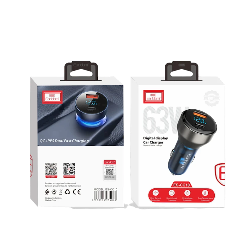Автомобильное зарядное устройство Earldom ES-CC10 Black Автомобильное зарядное устройство Earldom ES-CC10 Black