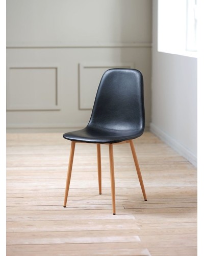 Stul JYSK Jonstrup, polyester, qara/palıdı, 44х87х53 sm, 2 əd