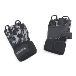 Fitnes üçün əlcəklər Toorx AHF-245, ölçü L, boz/qara