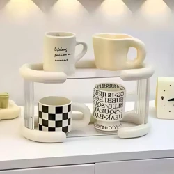 Stəkanlar üçün altlıq 12afopq, plastik, ağ, 17x36x15 sm