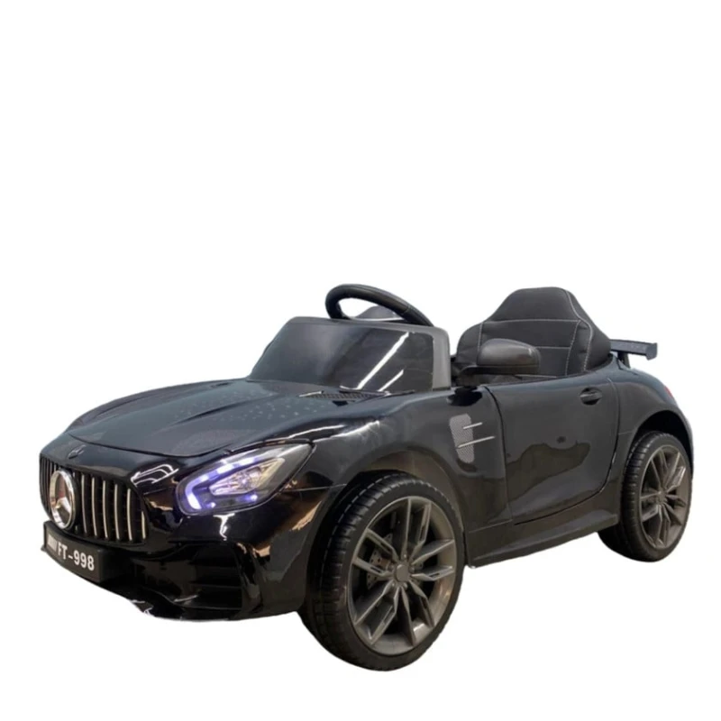 Uşaq elektrikli avtomobil MERCEDES-TB-azr284, 2 mator, dəri salon, rezin təkərlər, yükləmə cihazı, pult, işıqlı farlar, musiqi, qara 1-5 yaş