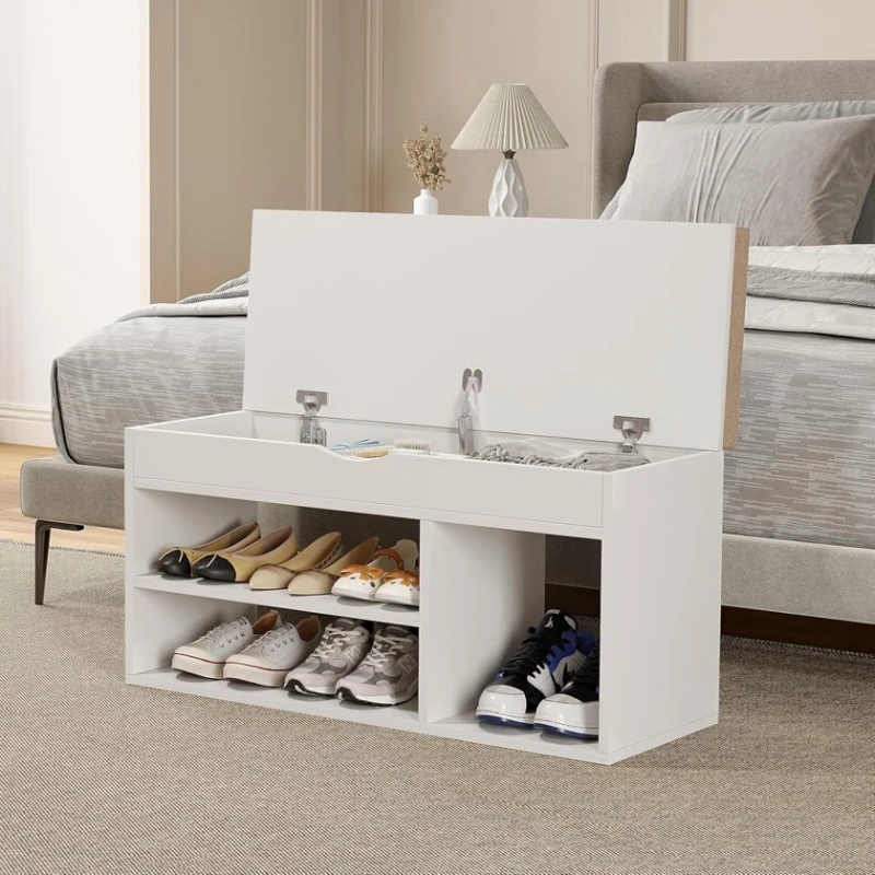 Тумба для обуви Art Mebel, ЛДСП/текстиль, кремовая, 35х60x110 см