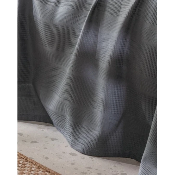 Pambıq Pike Dəsti Madame Coco Mathilda Tək neferlik Ecocell Düz Pike Arxa - Antrasit 150x220 sm