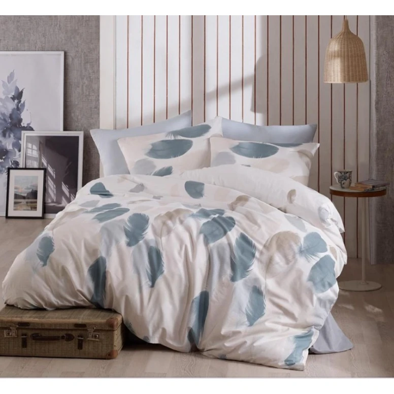 Комплект постельного белья Majoli Cotton SHA-00006119, простыня 240x260 см, пододеяльник 160x220 см, наволочка 50x70 см (2 шт), двуспальный, сатин, разноцветный