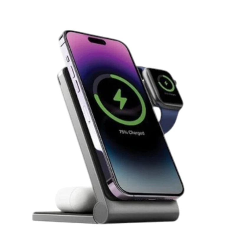 Беспроводное зарядное устройство Energea MagTrio 3-в-1 Foldable Magnetic Gunmetal - 8885020102734 Беспроводное зарядное устройство Energea MagTrio 3-в-1 Foldable Magnetic Gunmetal - 8885020102734