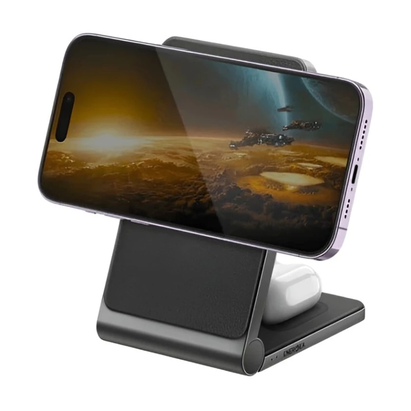 Беспроводное зарядное устройство Energea MagTrio 3-в-1 Foldable Magnetic Gunmetal - 8885020102734 Беспроводное зарядное устройство Energea MagTrio 3-в-1 Foldable Magnetic Gunmetal - 8885020102734