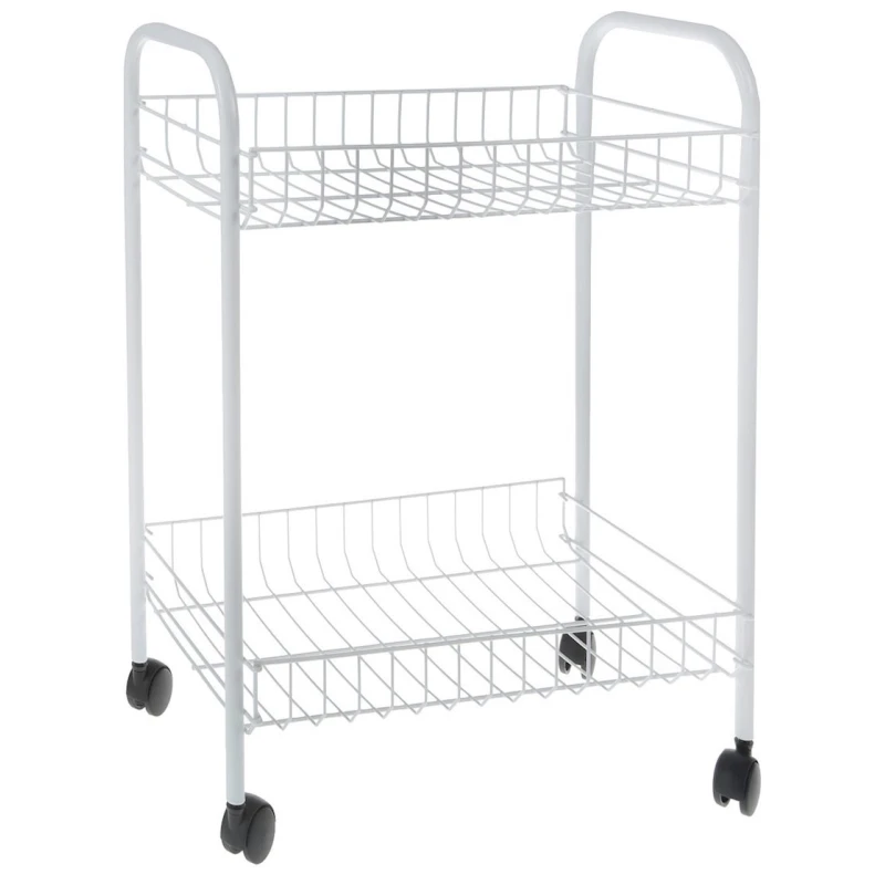 Этажерка Metaltex Madrid, 41х23х51 см, 2 яруса, на колесиках, белый Этажерка Metaltex Madrid, 41х23х51 см, 2 яруса, на колесиках, белый