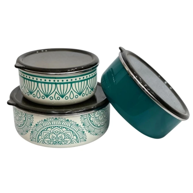 Набор контейнеров Emaye SHA-00004771, эмаль, разноцветный, 16/18/20 см