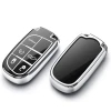 Чехол для автомобильных ключей AVTO085289 для Jeep Grand Cherokee, черный/серебристый