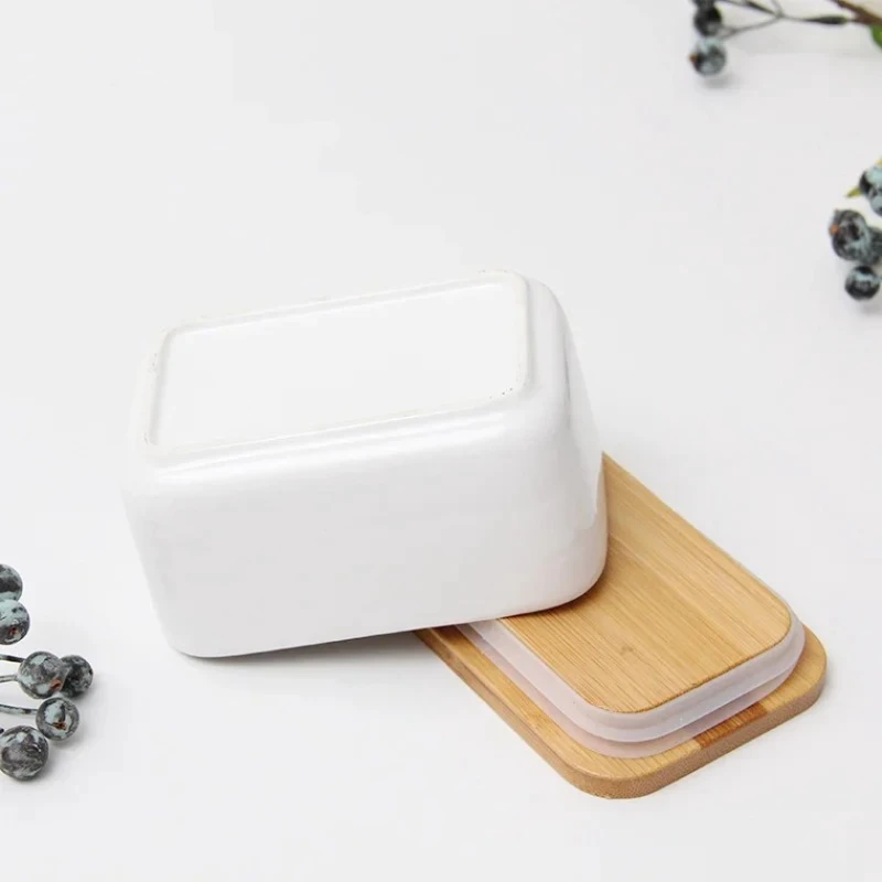 Yağ qabı nh_18cjht, keramika/bambuk, ağ, 7.5x10x16.5 sm