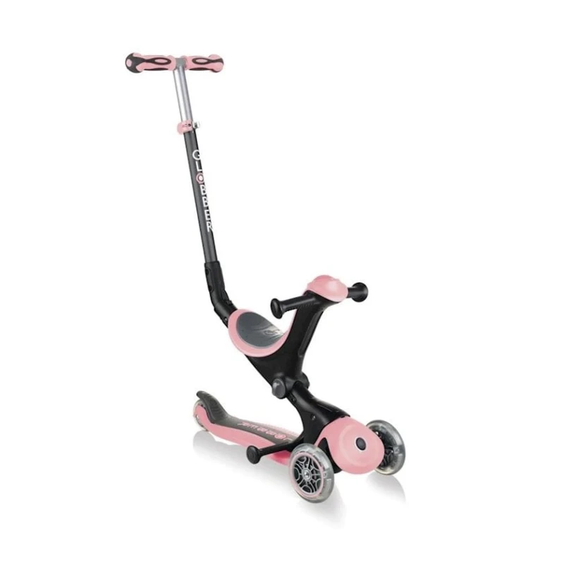 Складной скутер Globber Go Up Deluxe Play Lights, черный/розовый