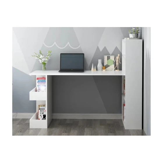 Письменный стол ev_12116186, ламинат, белый, 120x64x120 см Письменный стол ev_12116186, ламинат, белый, 120x64x120 см