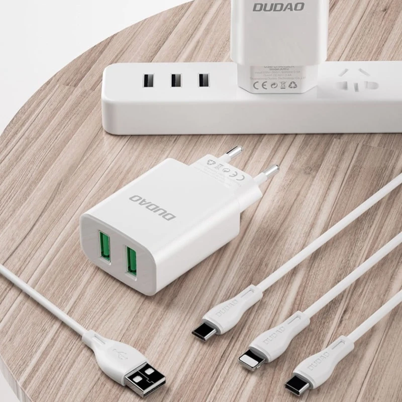 Сетевое зарядное устройство Dudao A2EU 2.4A, Белый Сетевое зарядное устройство Dudao A2EU 2.4A, Белый
