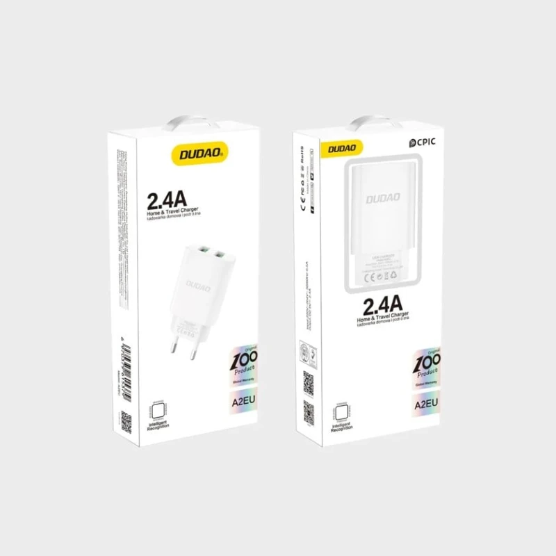 Сетевое зарядное устройство Dudao A2EU 2.4A, Белый Сетевое зарядное устройство Dudao A2EU 2.4A, Белый