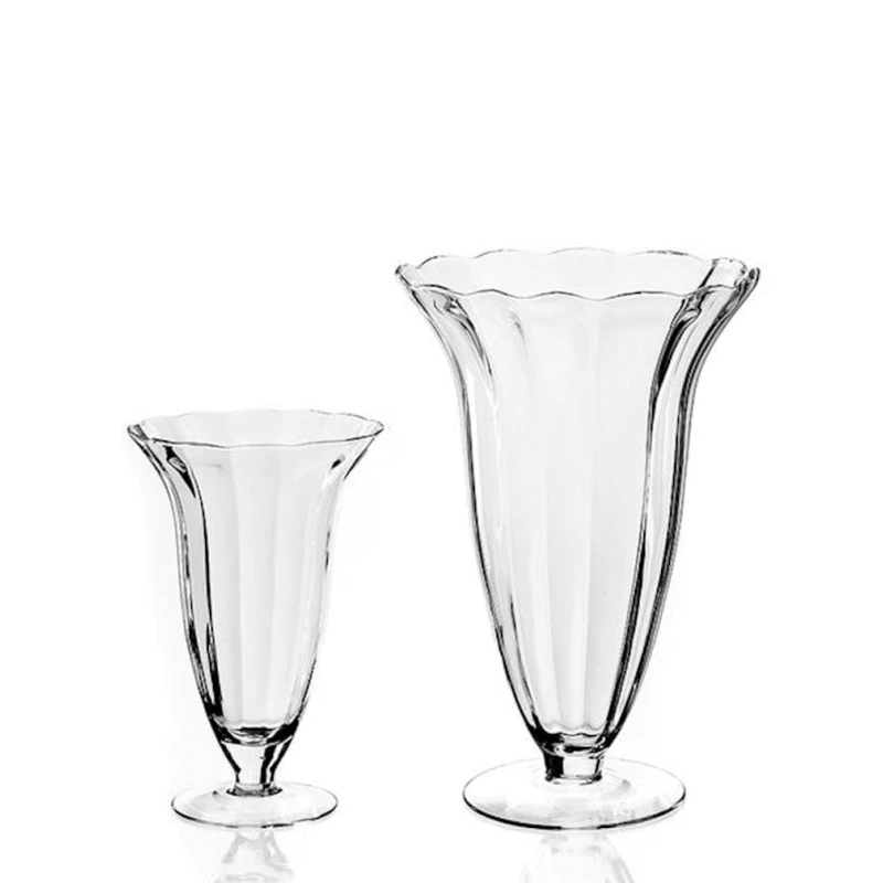 Декоративная ваза Hom-me 104893, 35x24 см, стекло, прозрачная