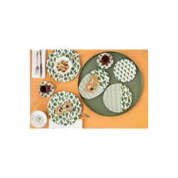 Səhər yeməyi dəsti Porland Kaktüs 04POR033149, 36 parça, 6 nəfərlik, farfor, yaşıl
