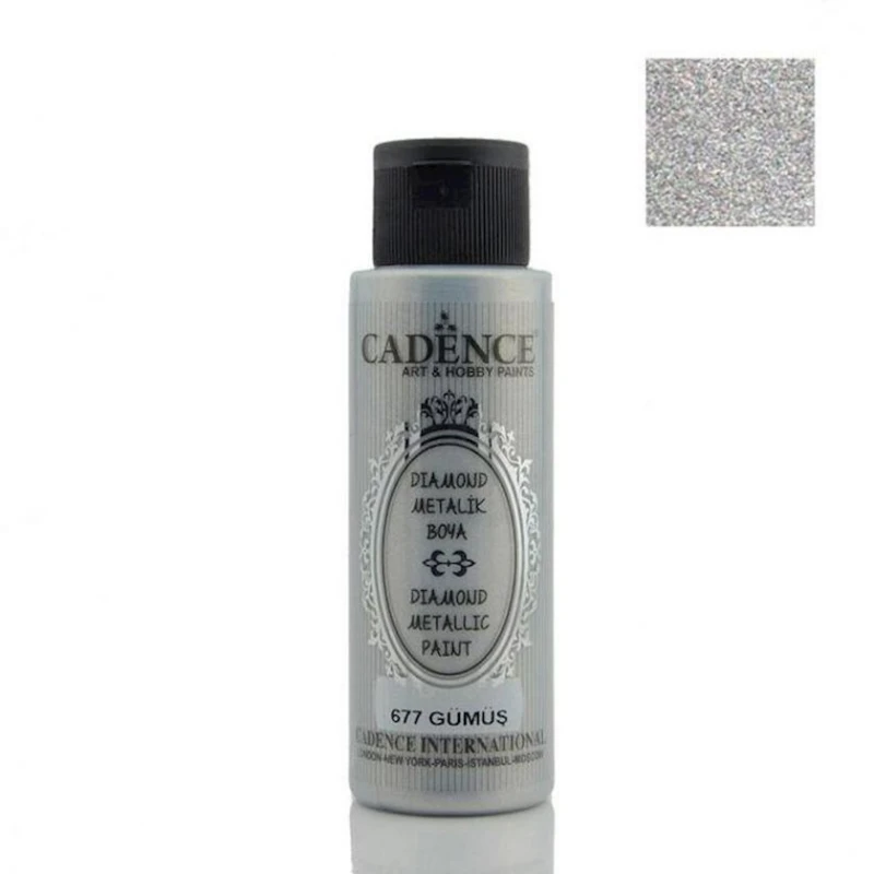 Краска-металлик Cadence Diamond Metallic 677 Silver, серебро, 70 мл