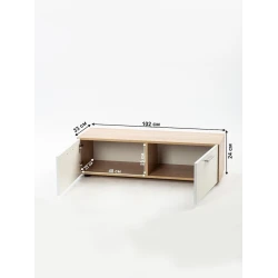 Тумба под телевизор Letta, ЛДСП, белая/бежевая, 24x33x102 см Тумба под телевизор Letta, ЛДСП, белая/бежевая, 24x33x102 см