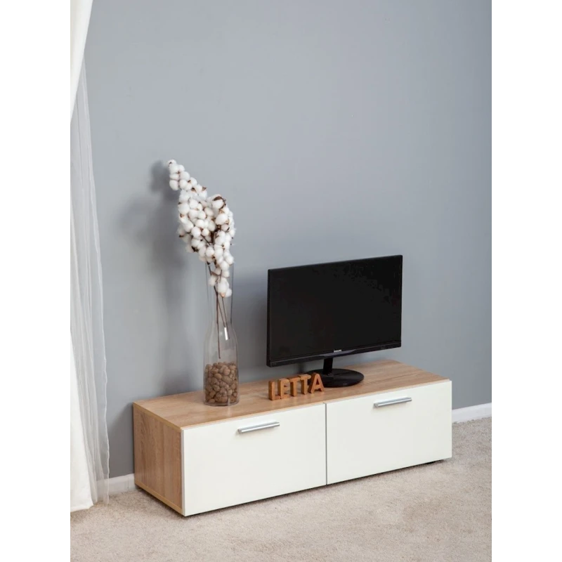 Televizor altına tumba Letta, LDSP, ağ/bej, 24x33x102 sm