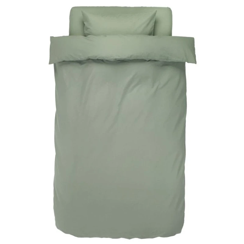 Комплект постельного белья JYSK Ellen, пододеяльник 140x200, простыня 150x250, наволочка 50x70, полутораспальный, хлопок, зеленый Комплект постельного белья JYSK Ellen, пододеяльник 140x200, простыня 150x250, наволочка 50x70, полутораспальный, хлопок, зеленый