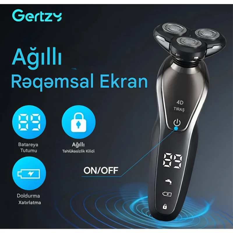 Электробритва Gertzy 4D 6 в 1 умный цифровой экран Электробритва Gertzy 4D 6 в 1 умный цифровой экран