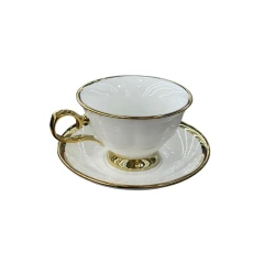 Набор чашек с блюдцами Sahara 00004436, белый/золотистый, 12 шт