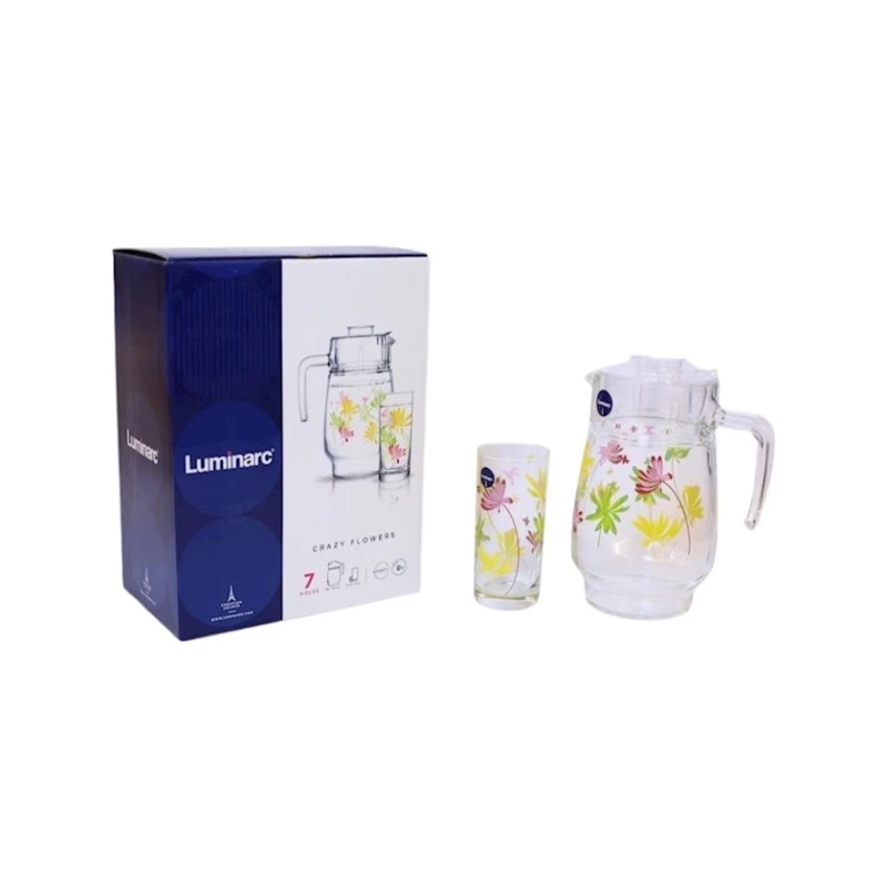 Набор из стаканов и кувшина Luminarc Crazy Flower Набор из стаканов и кувшина Luminarc Crazy Flower