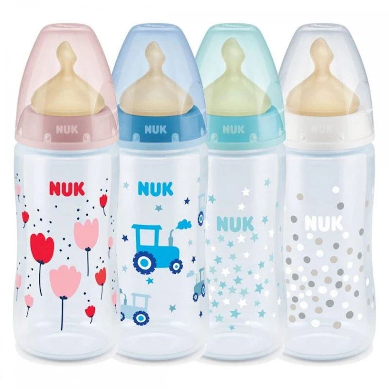 Бутылочка для кормления Nuk First Choice+, 0-6 мес, 300 мл, размер M, латекс, товар в ассортименте