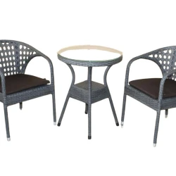 Комплект садовой мебели Evalar ALD_BEM_002, ротанг, серый/коричневый Комплект садовой мебели Evalar ALD_BEM_002, ротанг, серый/коричневый