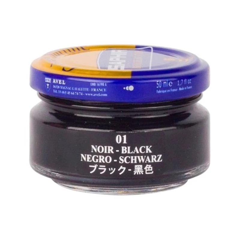 Крем Saphir Crème Surfine 01 Black для обуви из гладкой кожи, черный, 50 мл