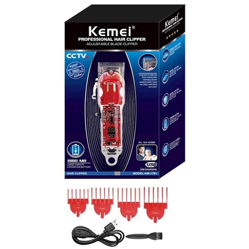 Машинка для стрижки волос Kemei KM-1761 Red