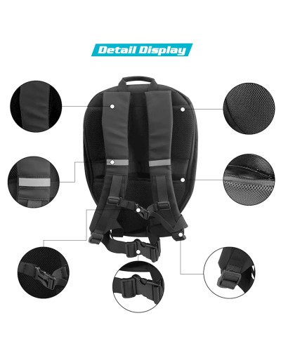 Motosikl çantası LED Eyes with programmable color screen Mochila, mavi/qara