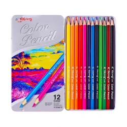 Цветные карандаши Yalong 12 шт, в железном ящике Цветные карандаши Yalong 12 шт, в железном ящике