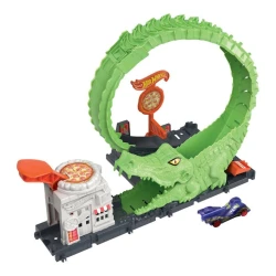 Игровой набор Hot Wheels City Nemesis Gator Pizza Shop, от 4 лет, пластик, разноцветный
