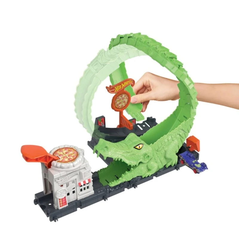 Oyun dəsti Hot Wheels City Nemesis Gator Pizza Shop, 4 yaşdan, plastik, rəngbərəng Oyun dəsti Hot Wheels City Nemesis Gator Pizza Shop, 4 yaşdan, plastik, rəngbərəng