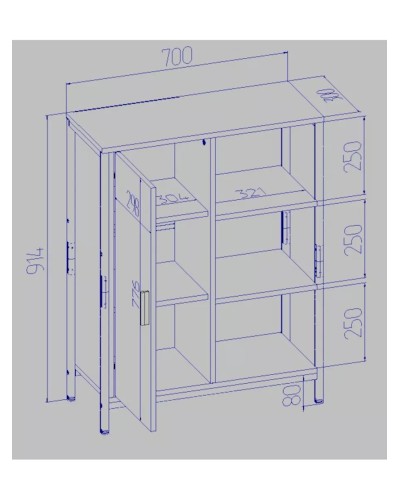 Tumba 30x70x91.4 sm, LDSP, qəhvəyi