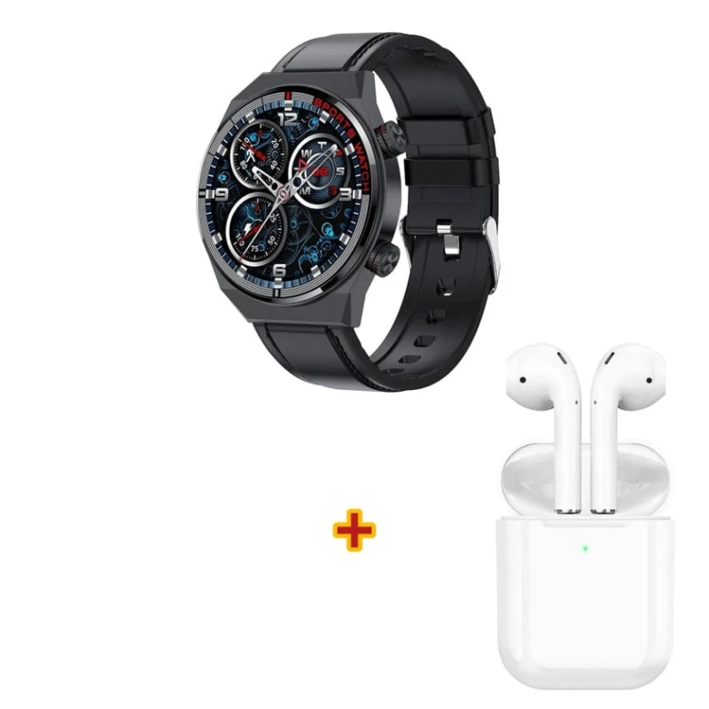 Смарт часы QW39 Black + Беспроводные наушники Hoco EW74 В подарок