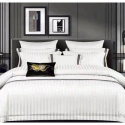 Yataq dəsti Sahara SHA-00001409, yorğan üzü 200x230 sm, mələfə 230x250 sm, yastıq üzü 50х70 sm, avro, satin, ağ