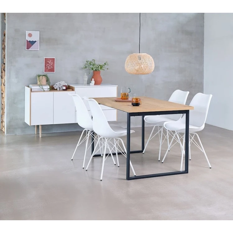 Обеденный стол JYSK Aabenraa, МДФ/меламин/металл, коричневый/черный, 80x120x75 см Обеденный стол JYSK Aabenraa, МДФ/меламин/металл, коричневый/черный, 80x120x75 см