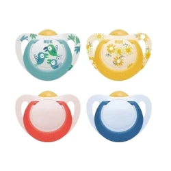 Пустышка Nuk Star, 6-18 месяцев, латекс, товар в ассортименте
