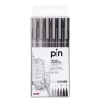 Набор ручек Uniball Uni Pin Fine Line Grey & Black 6 шт Набор ручек Uniball Uni Pin Fine Line Grey & Black 6 шт